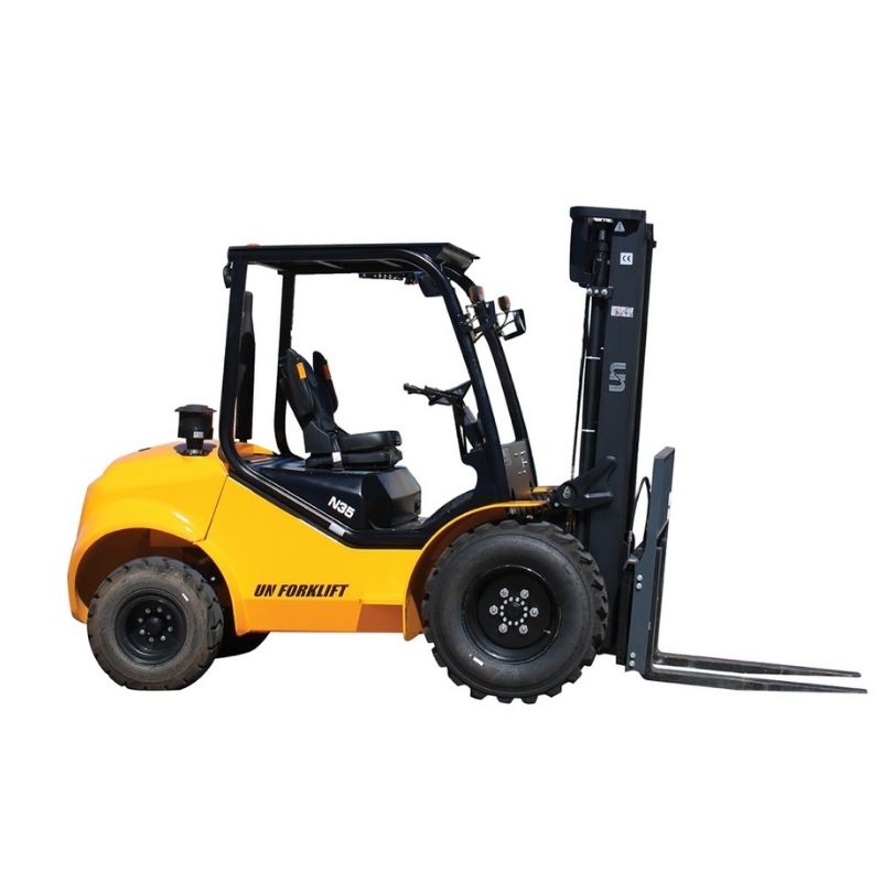 UN Forklift 3.5T Diesel Rough Terrain 2WD Forklift